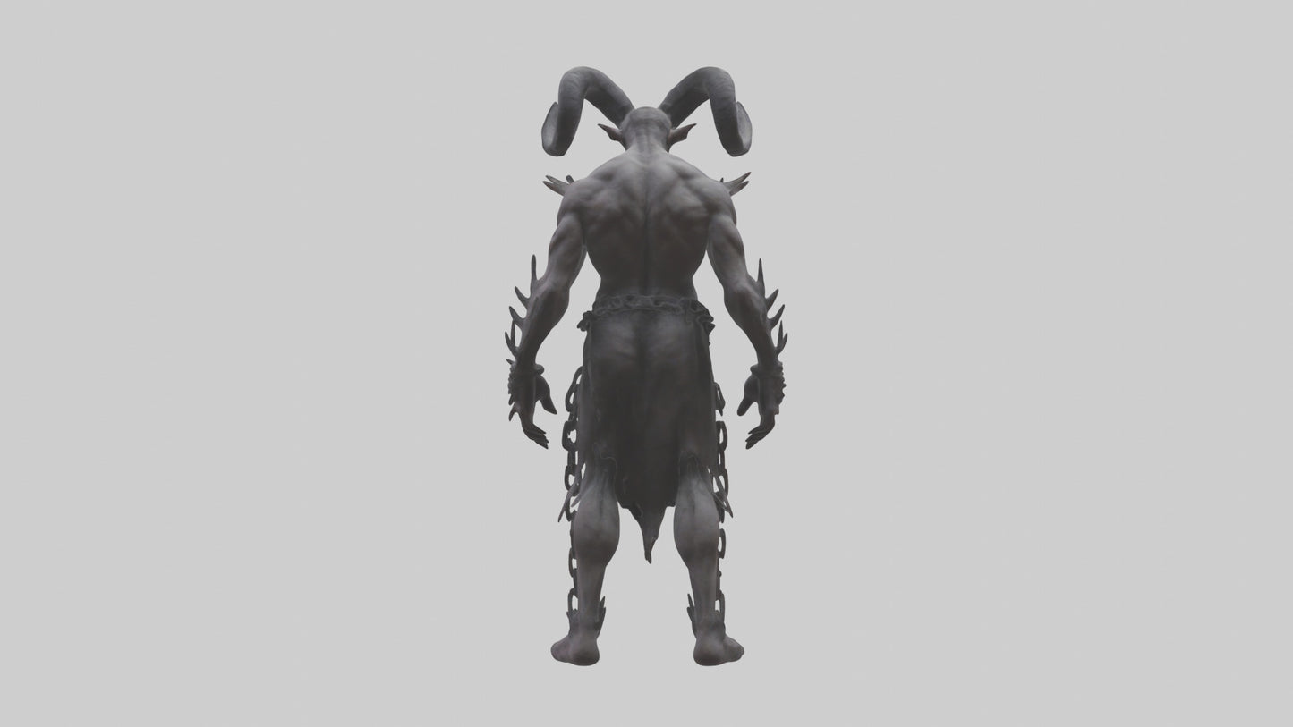 Cursed demon model VR / AR / low-poly