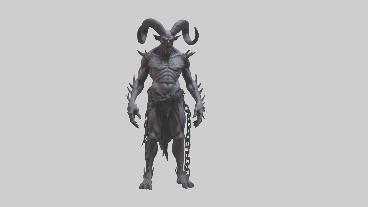 Cursed demon model VR / AR / low-poly