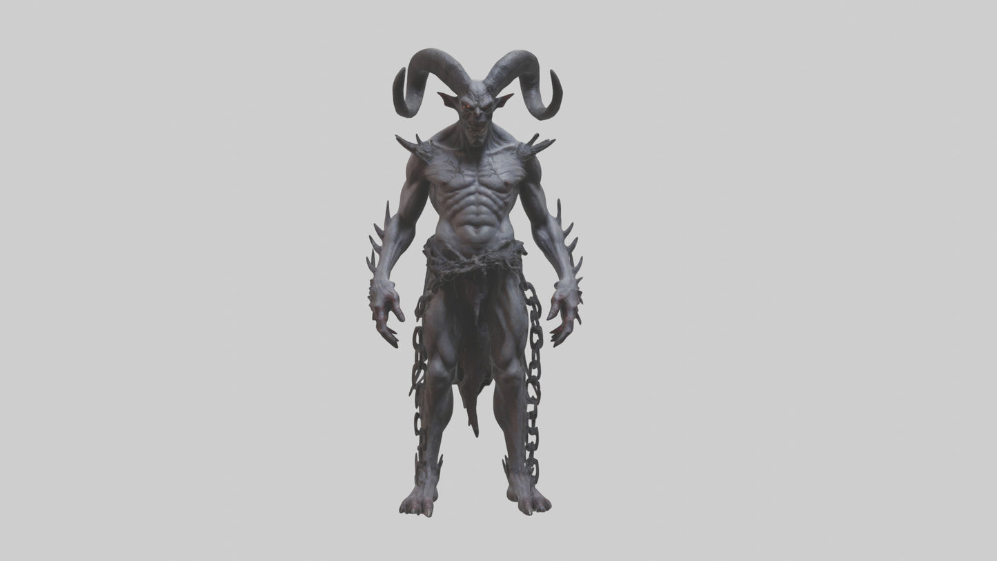 Cursed demon model VR / AR / low-poly