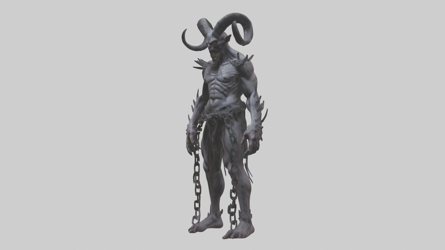 Cursed demon model VR / AR / low-poly