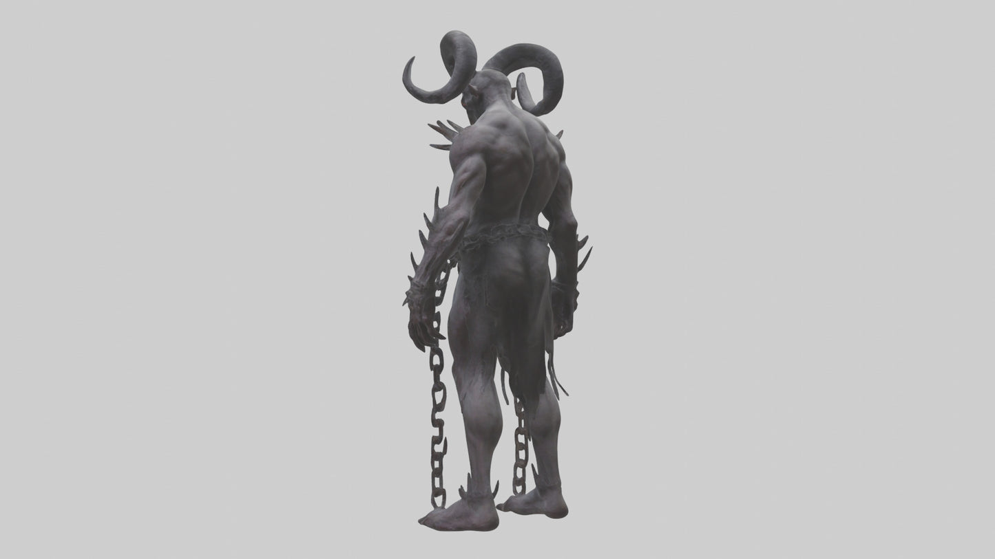 Cursed demon model VR / AR / low-poly