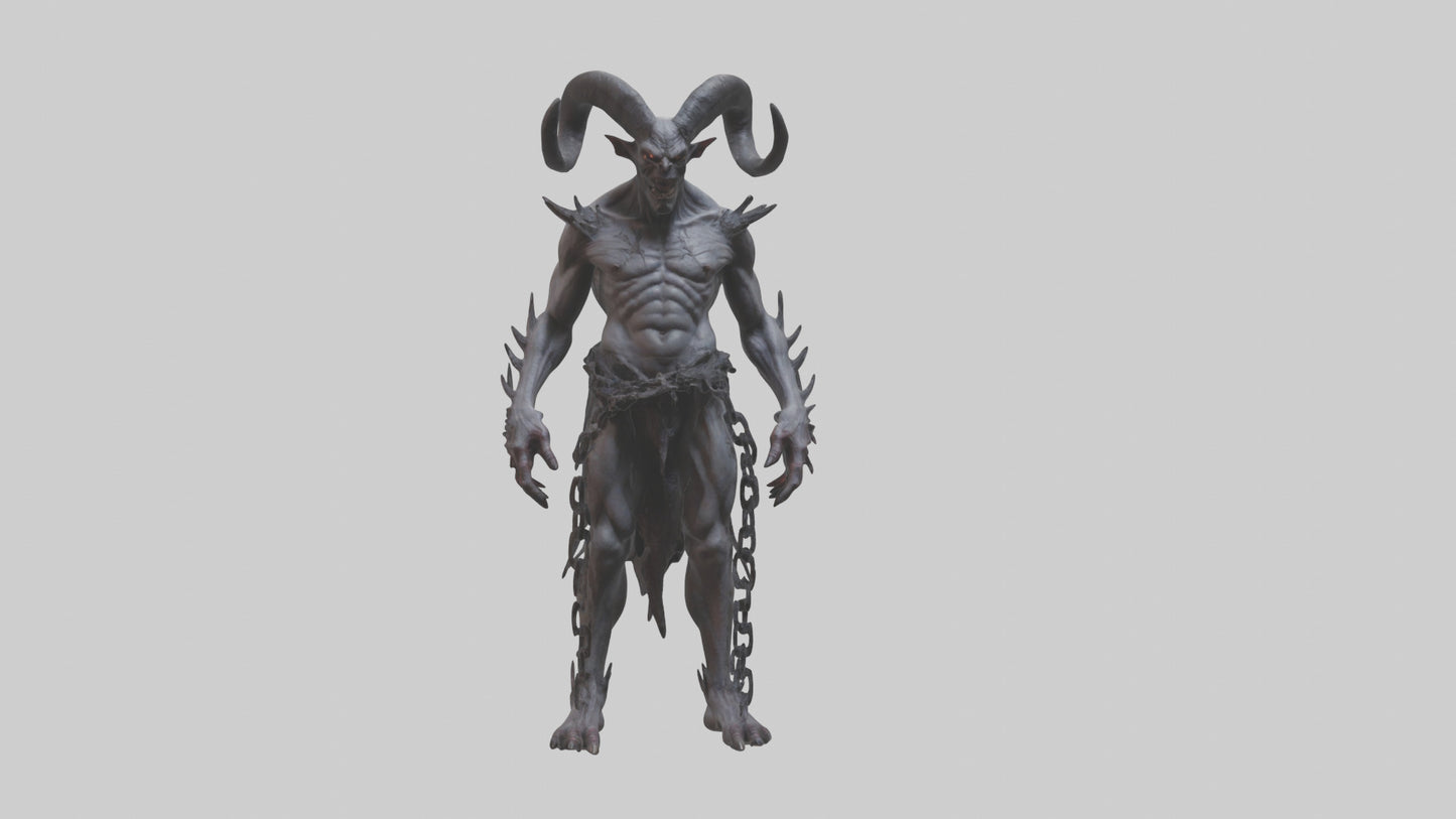 Cursed demon model VR / AR / low-poly
