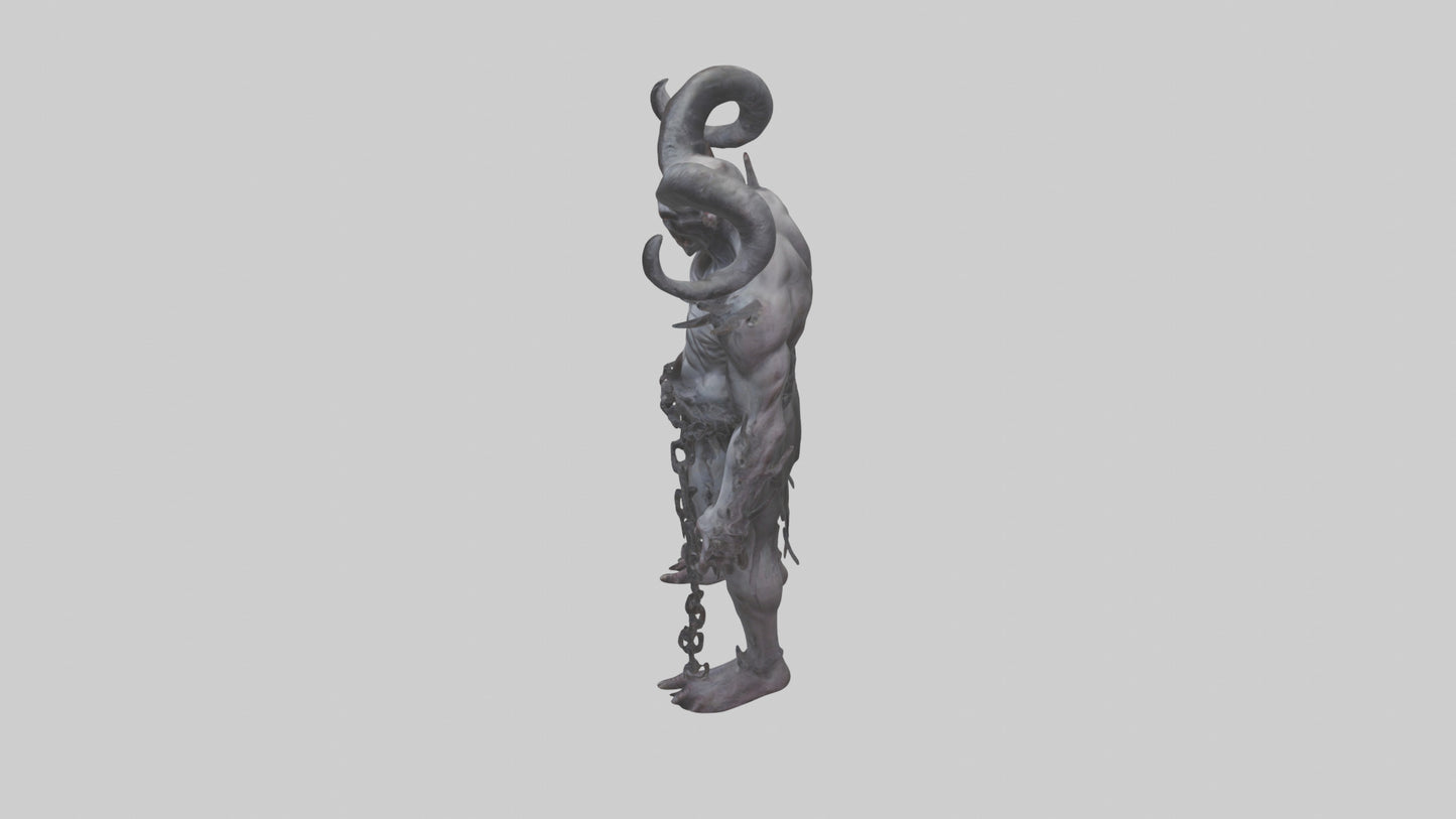 Cursed demon model VR / AR / low-poly