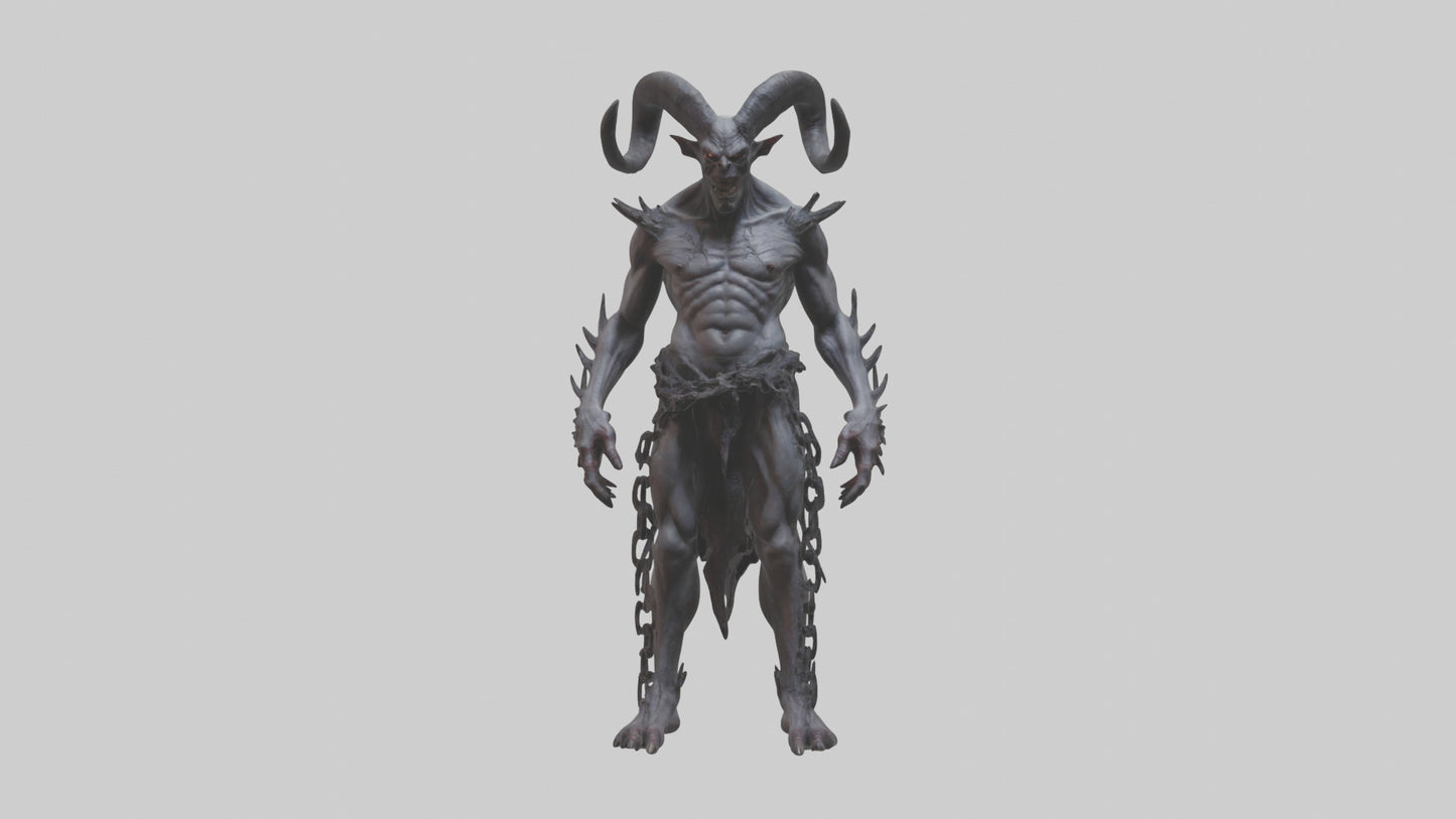 Cursed demon model VR / AR / low-poly
