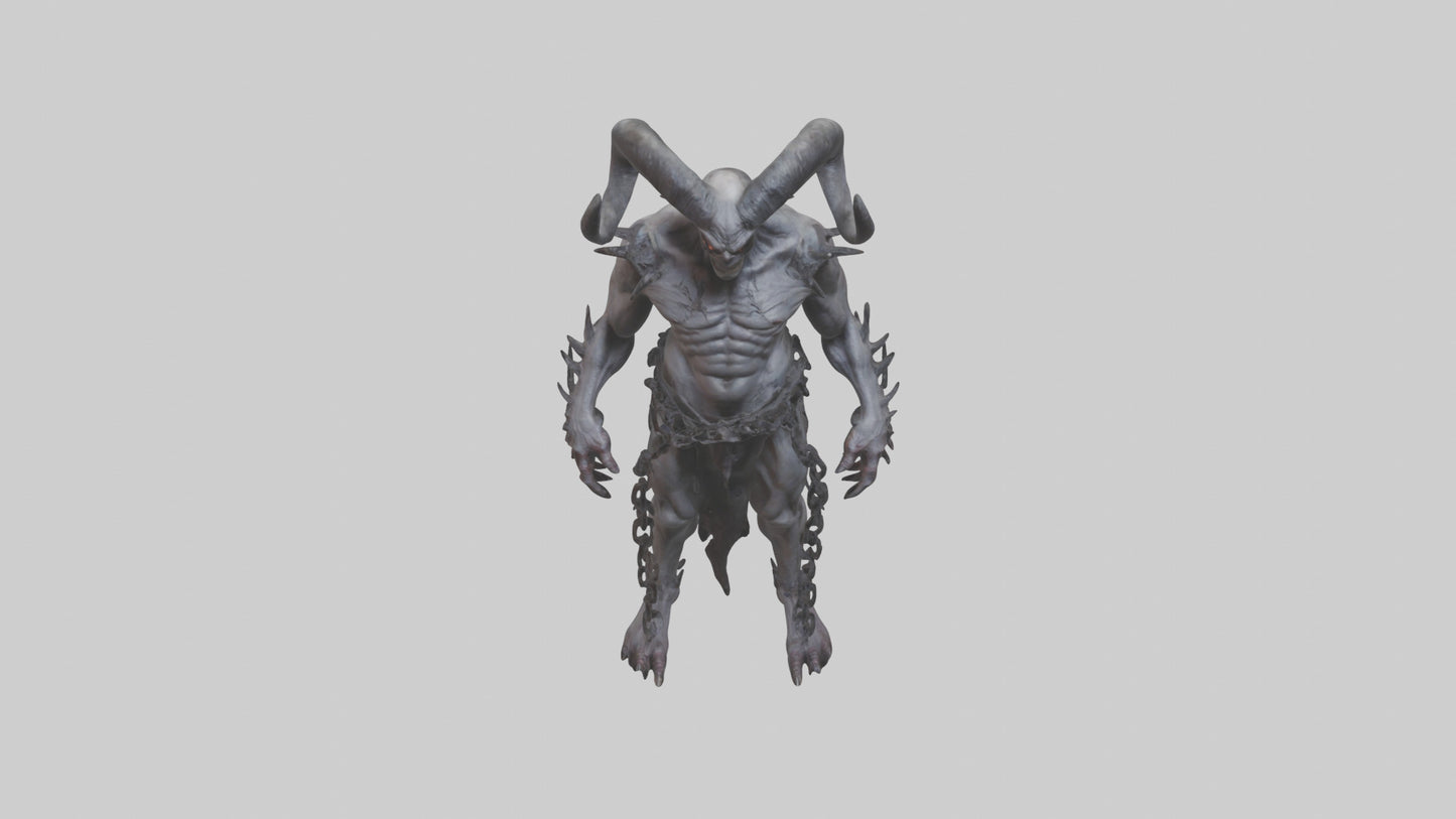 Cursed demon model VR / AR / low-poly