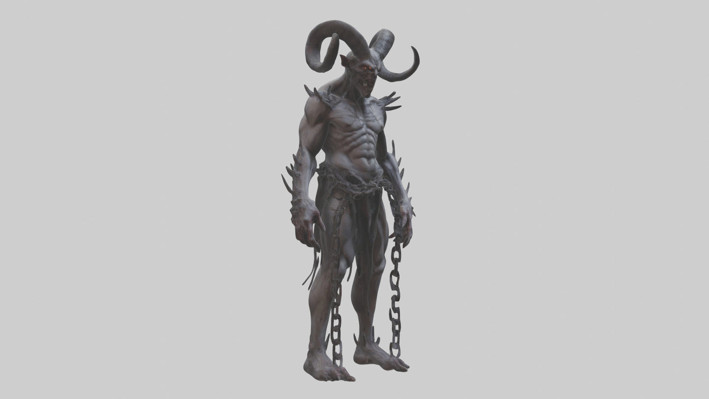 Cursed demon model VR / AR / low-poly