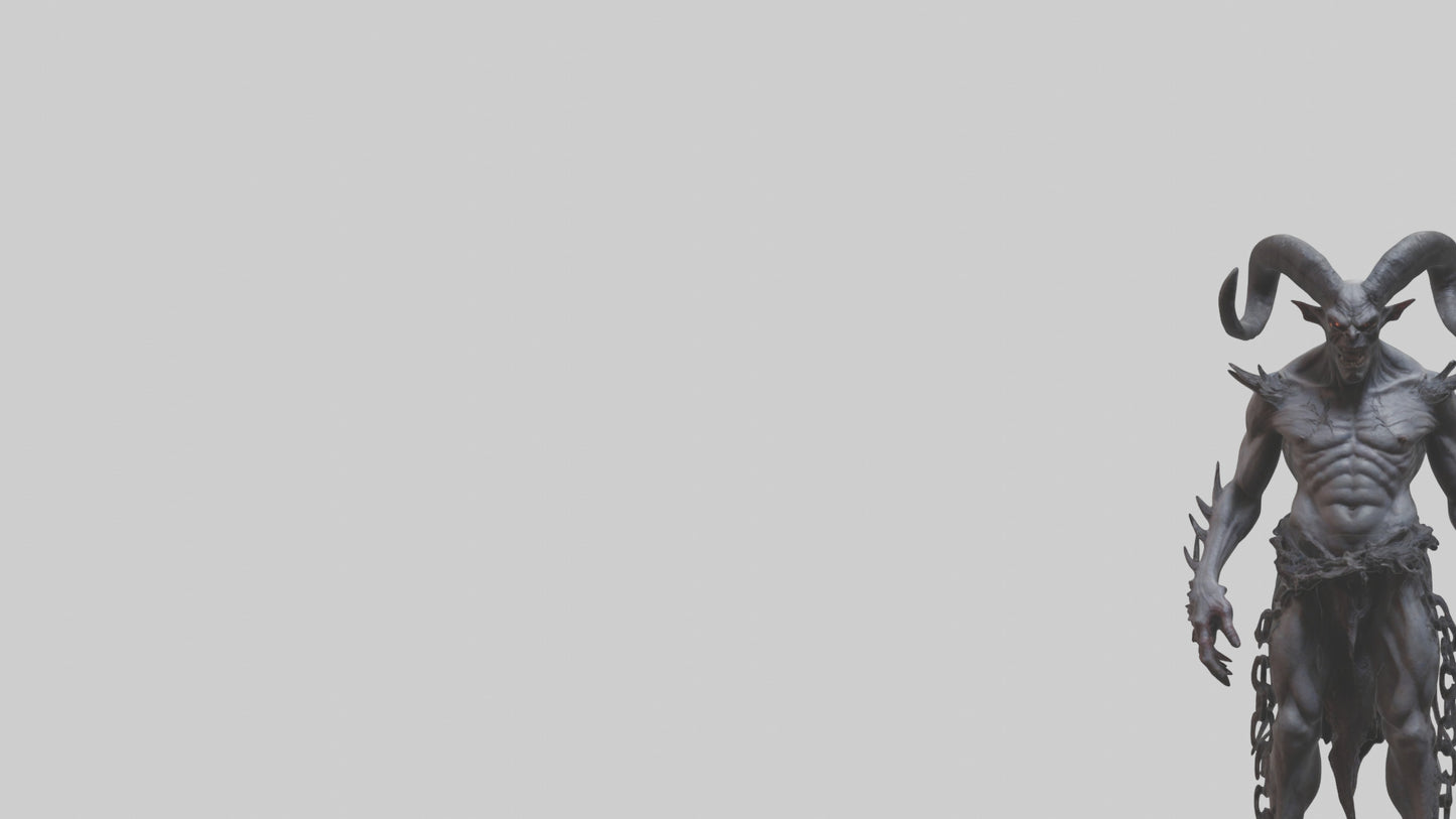 Cursed demon model VR / AR / low-poly