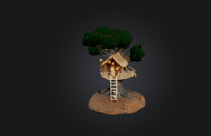 3D model Custom-Built Treehouse VR / AR / low-poly