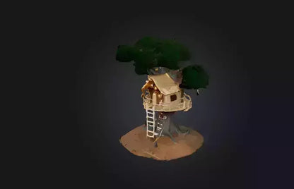 3D model Custom-Built Treehouse VR / AR / low-poly
