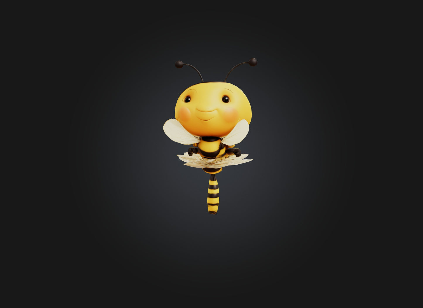 cute cartoon bee two sides model 3D model