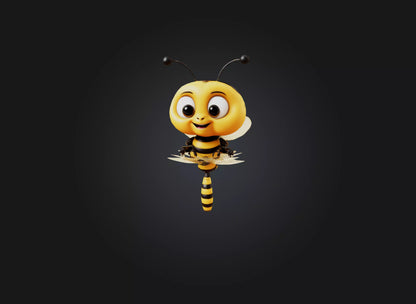 cute cartoon bee two sides model 3D model
