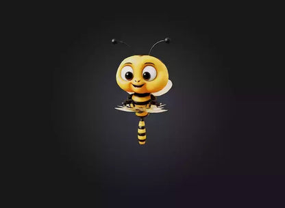 cute cartoon bee two sides model 3D model