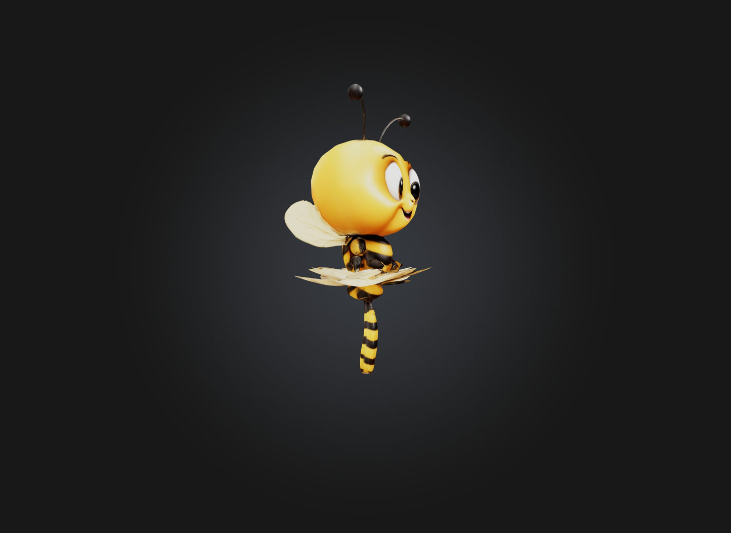 cute cartoon bee two sides model 3D model