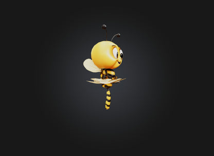 cute cartoon bee two sides model 3D model
