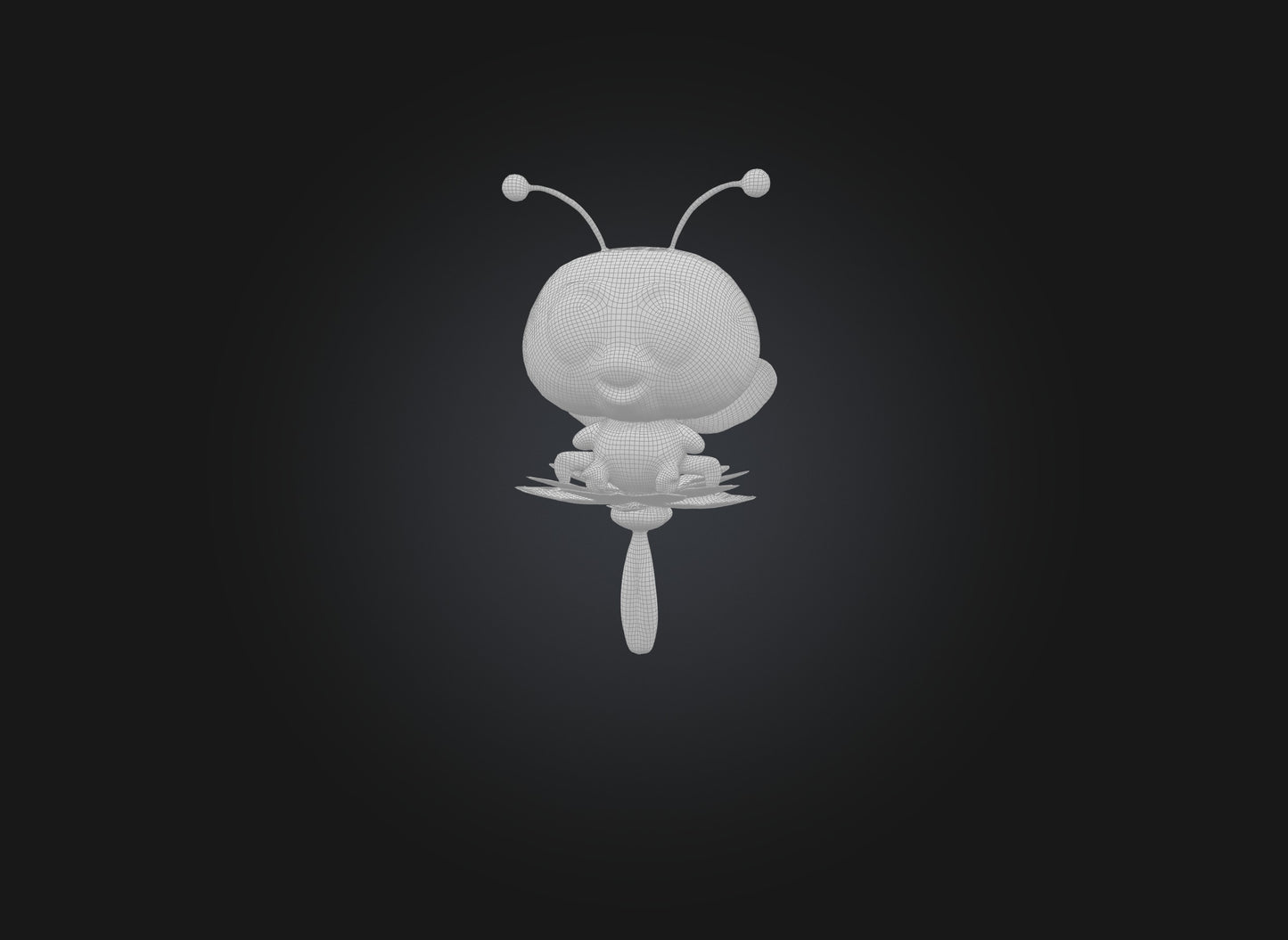 cute cartoon bee two sides model 3D model