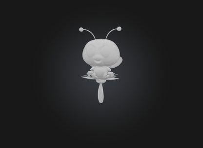 cute cartoon bee two sides model 3D model