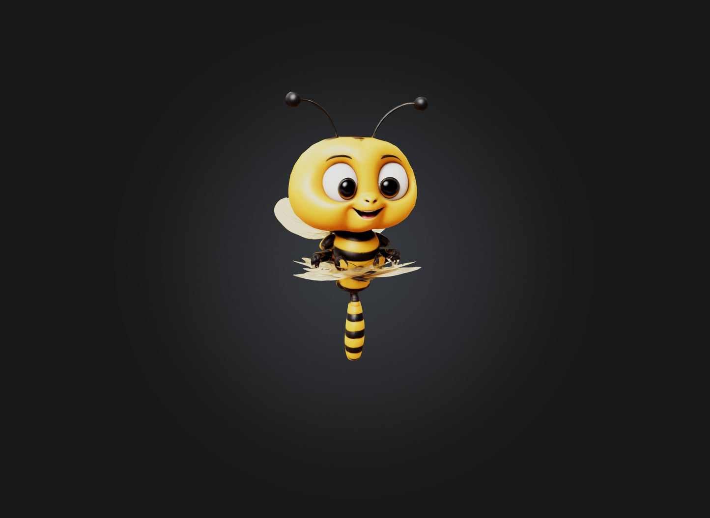 cute cartoon bee two sides model 3D model