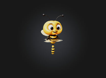 cute cartoon bee two sides model 3D model