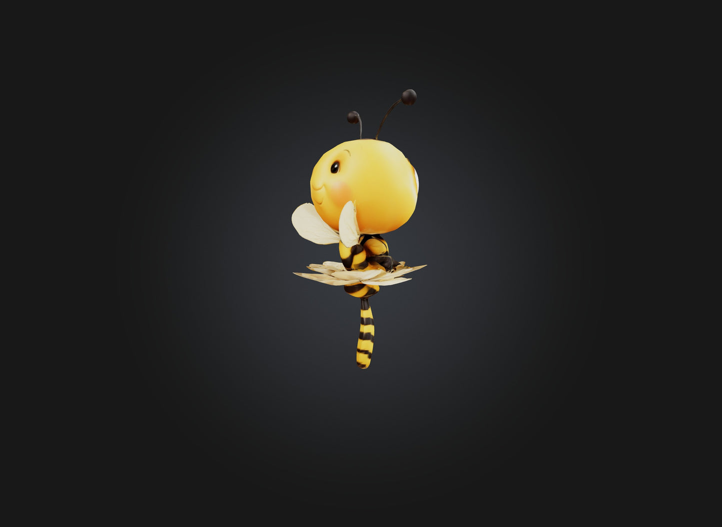 cute cartoon bee two sides model 3D model