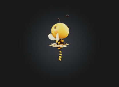 cute cartoon bee two sides model 3D model