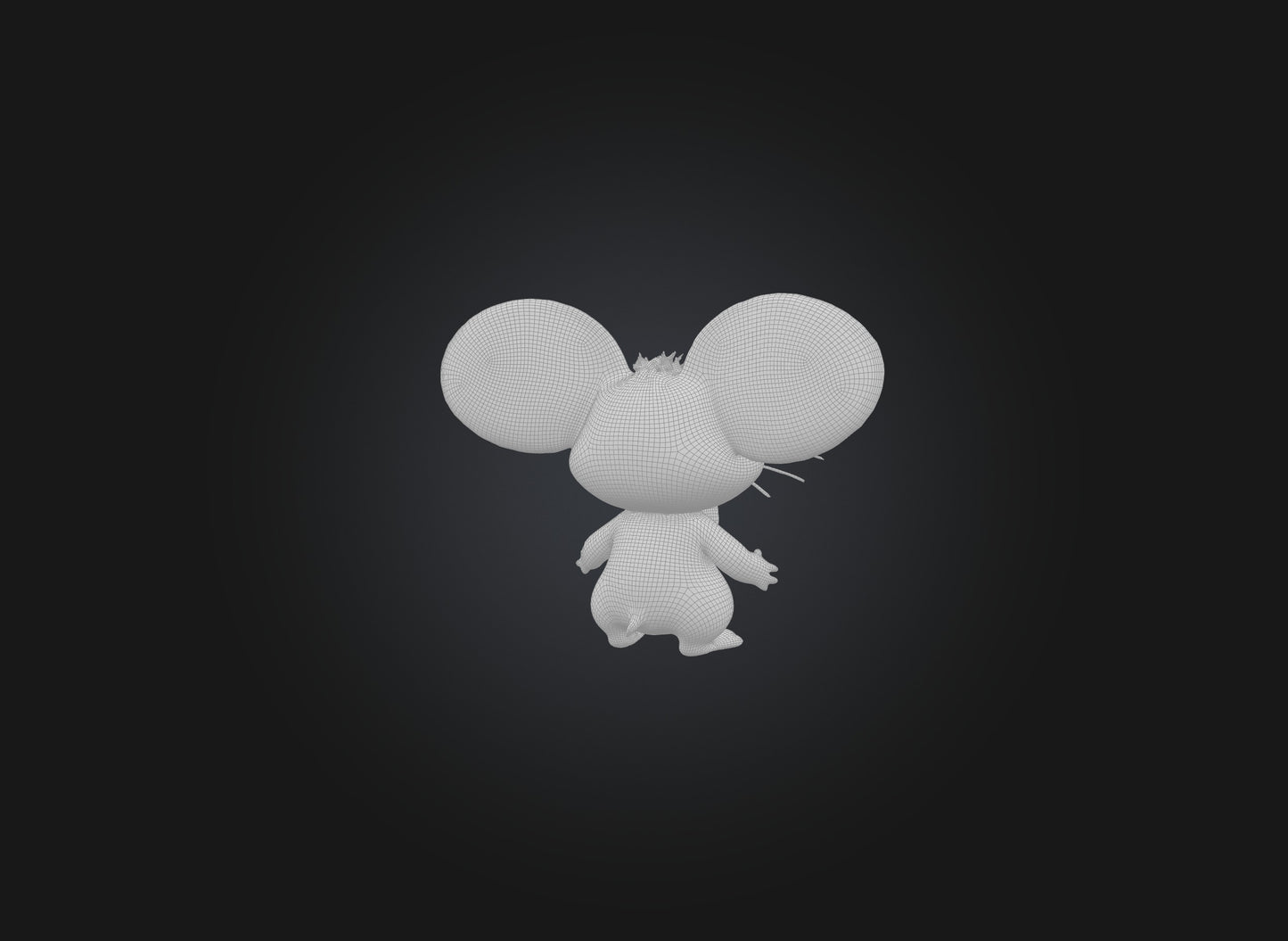 3D model cute cartoon mouse VR / AR / low-poly
