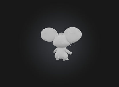 3D model cute cartoon mouse VR / AR / low-poly