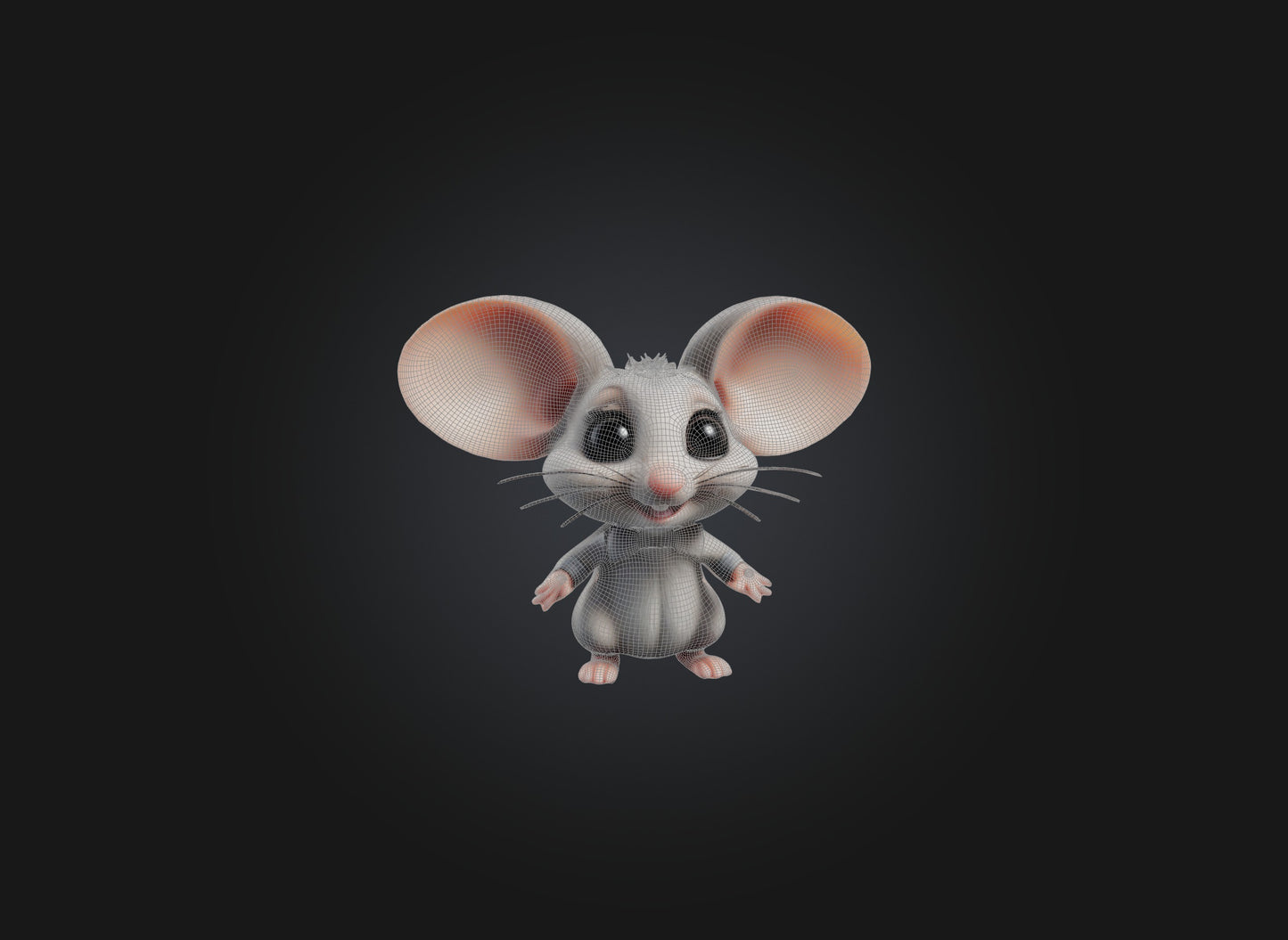 3D model cute cartoon mouse VR / AR / low-poly