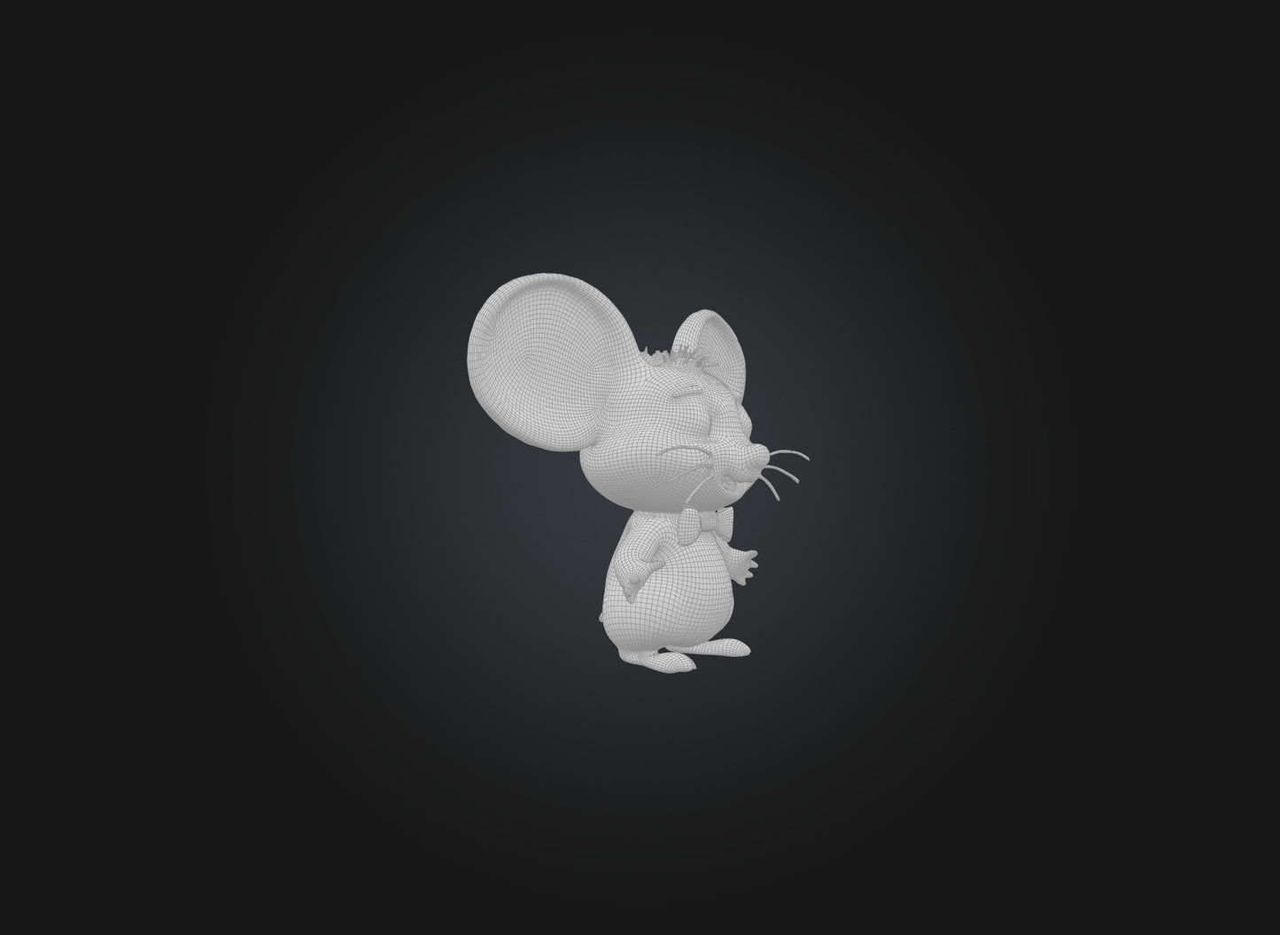 3D model cute cartoon mouse VR / AR / low-poly