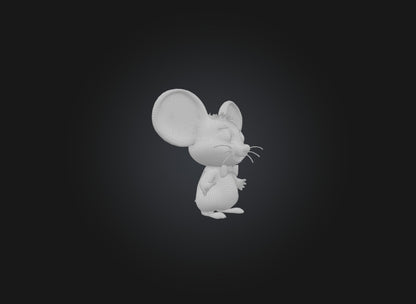 3D model cute cartoon mouse VR / AR / low-poly