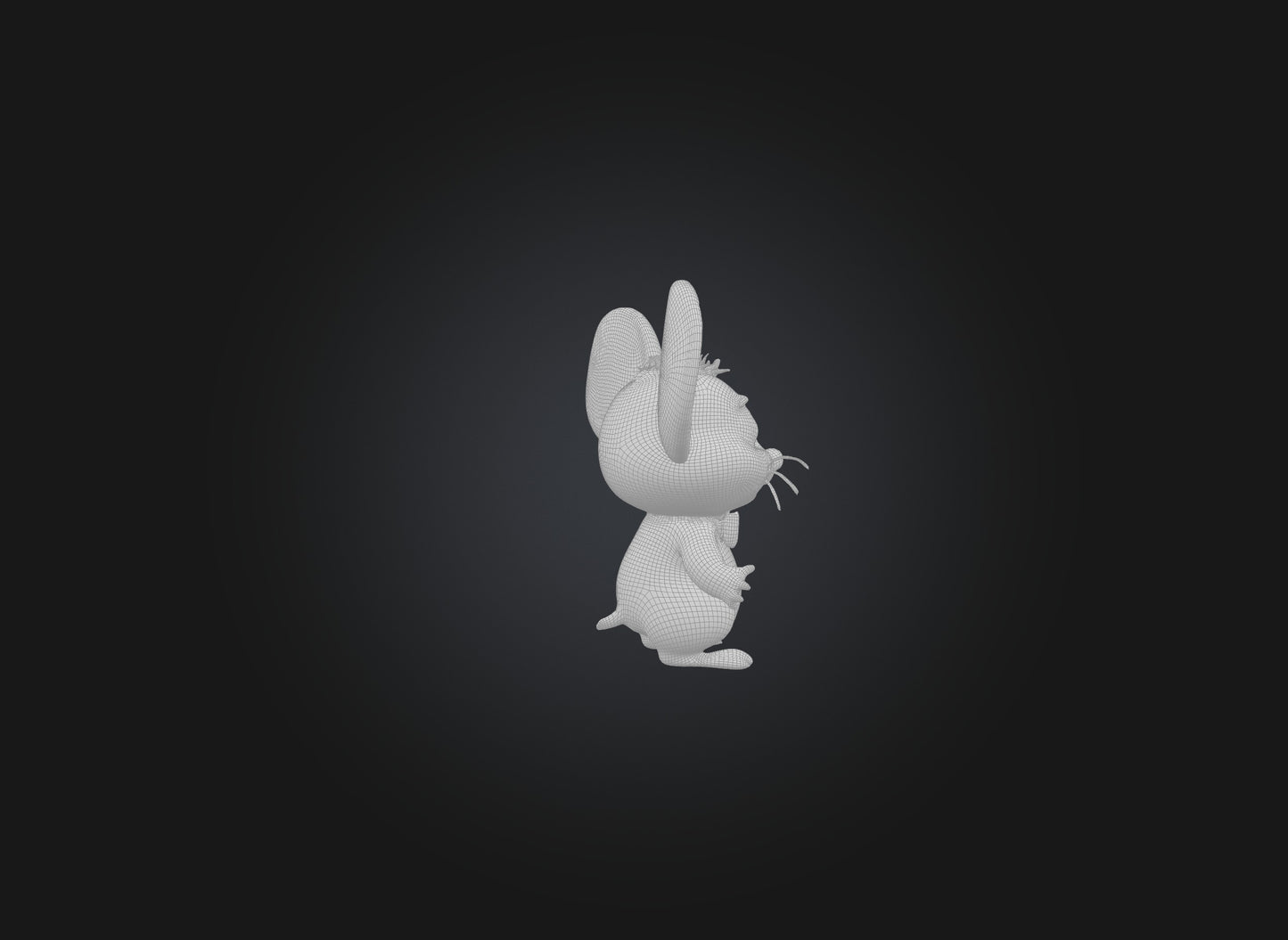 3D model cute cartoon mouse VR / AR / low-poly