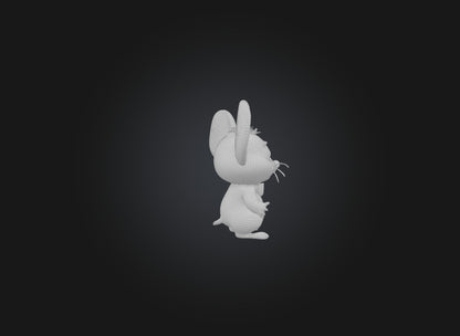 3D model cute cartoon mouse VR / AR / low-poly