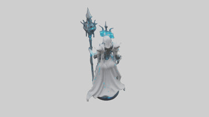 3D model Cybernetic Battle Priestess statue model VR / AR / low-poly