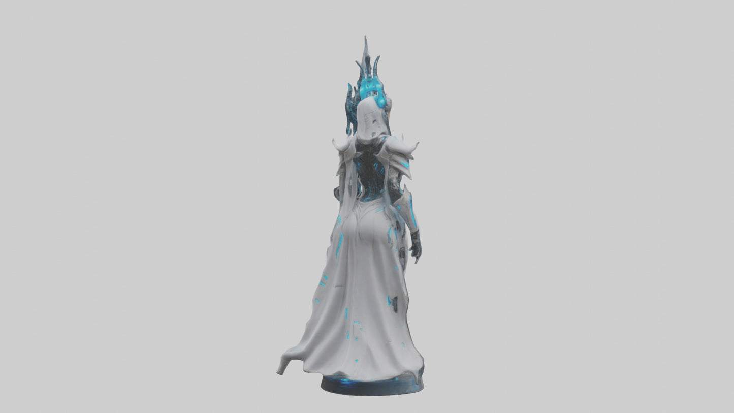 3D model Cybernetic Battle Priestess statue model VR / AR / low-poly