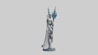 3D model Cybernetic Battle Priestess statue model VR / AR / low-poly