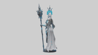 3D model Cybernetic Battle Priestess statue model VR / AR / low-poly