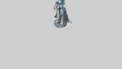 3D model Cybernetic Battle Priestess statue model VR / AR / low-poly
