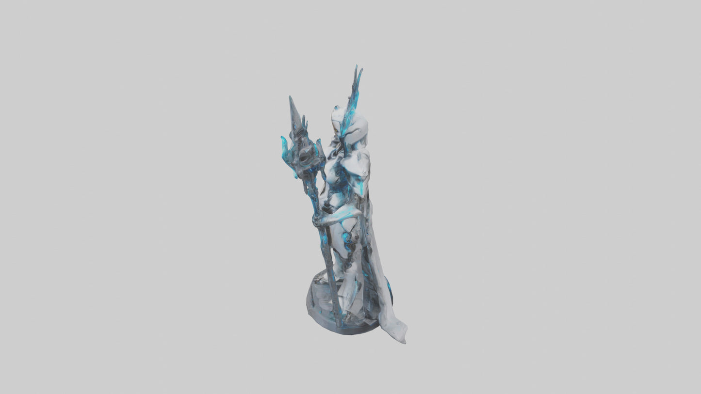 3D model Cybernetic Battle Priestess statue model VR / AR / low-poly