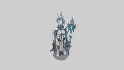 3D model Cybernetic Battle Priestess statue model VR / AR / low-poly