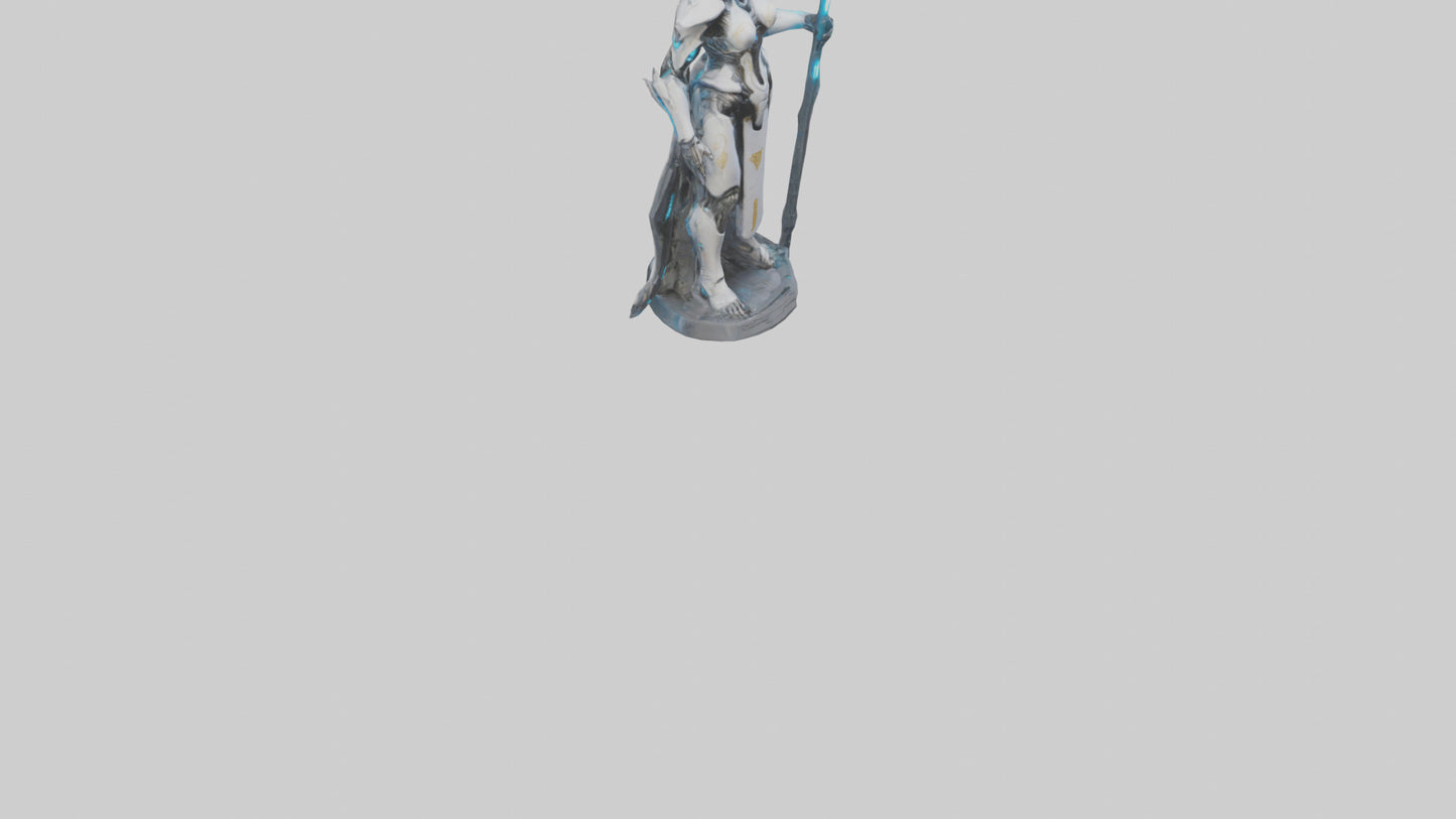 3D model Cybernetic Battle Priestess statue model VR / AR / low-poly