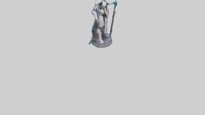 3D model Cybernetic Battle Priestess statue model VR / AR / low-poly