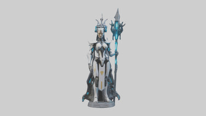 3D model Cybernetic Battle Priestess statue model VR / AR / low-poly