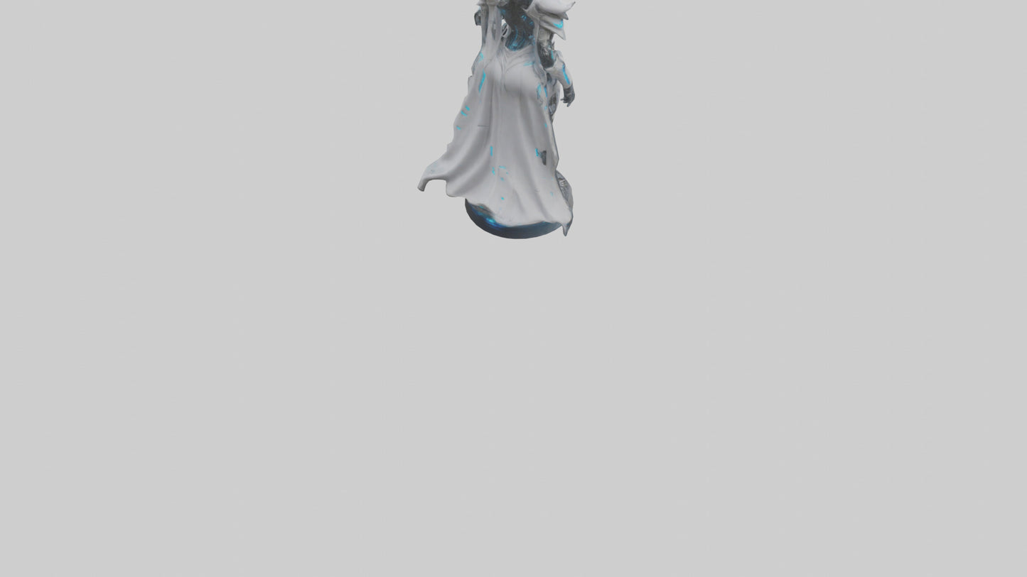 3D model Cybernetic Battle Priestess statue model VR / AR / low-poly