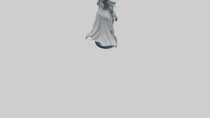 3D model Cybernetic Battle Priestess statue model VR / AR / low-poly