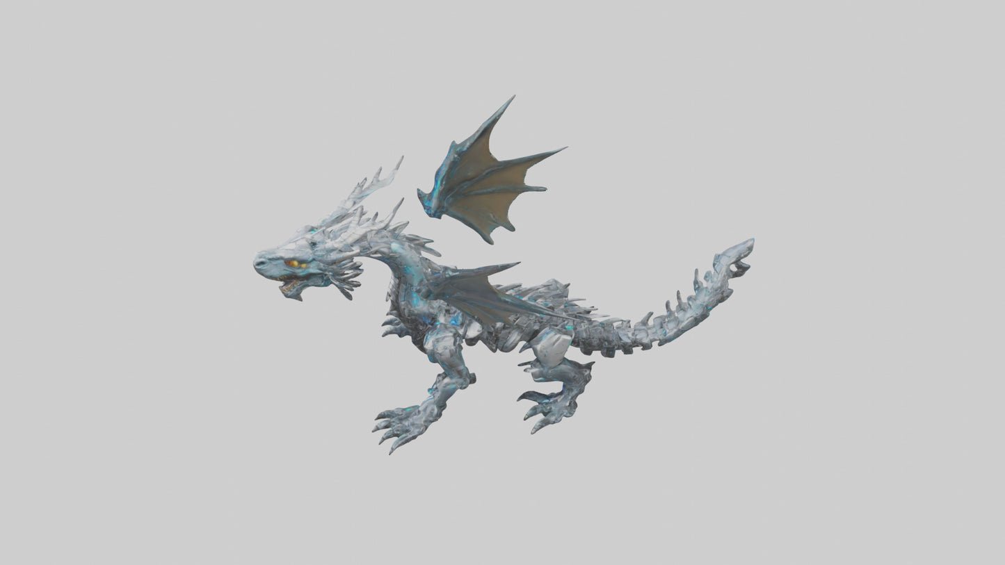 Cybernetic Dragon statue model VR / AR / low-poly