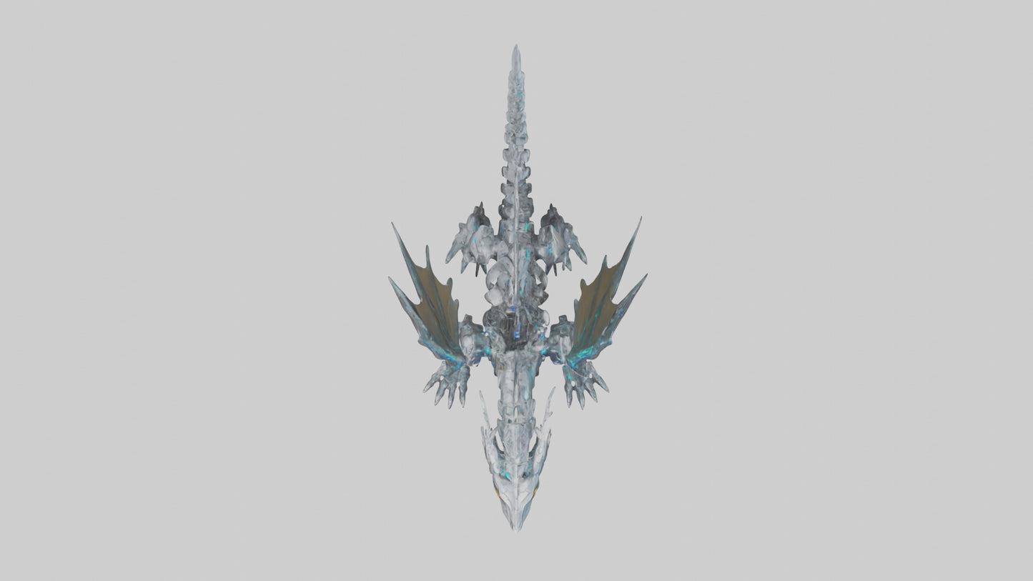Cybernetic Dragon statue model VR / AR / low-poly
