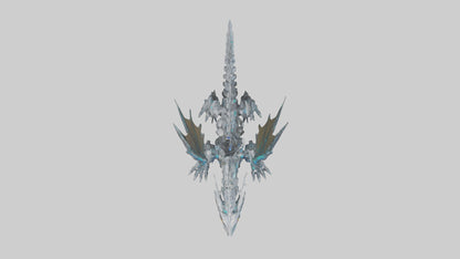 Cybernetic Dragon statue model VR / AR / low-poly