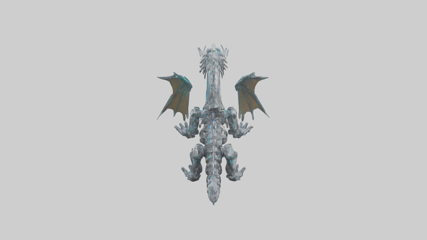 Cybernetic Dragon statue model VR / AR / low-poly