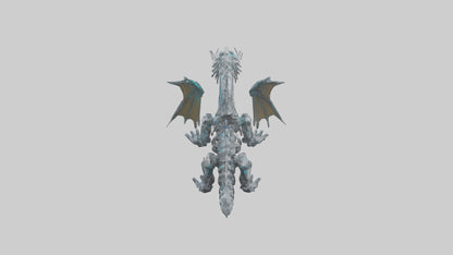 Cybernetic Dragon statue model VR / AR / low-poly