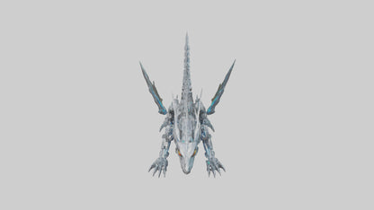 Cybernetic Dragon statue model VR / AR / low-poly