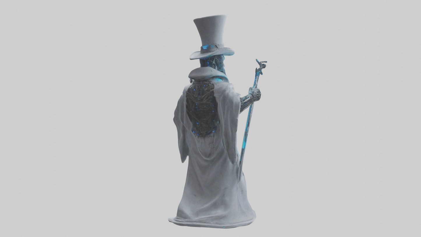 Cybernetic Magician statue model VR / AR / low-poly